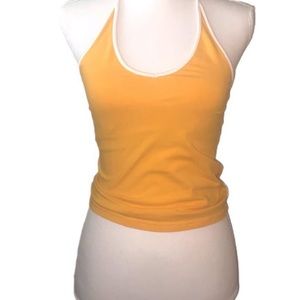 •Yellow Halter Top W/ White Outlining•